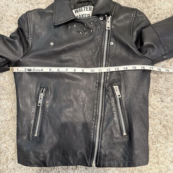 Walter Baker Women’s Leather Jacket XS Black Lambskin Motorcycle Studs Grunge - Picture 13 of 16